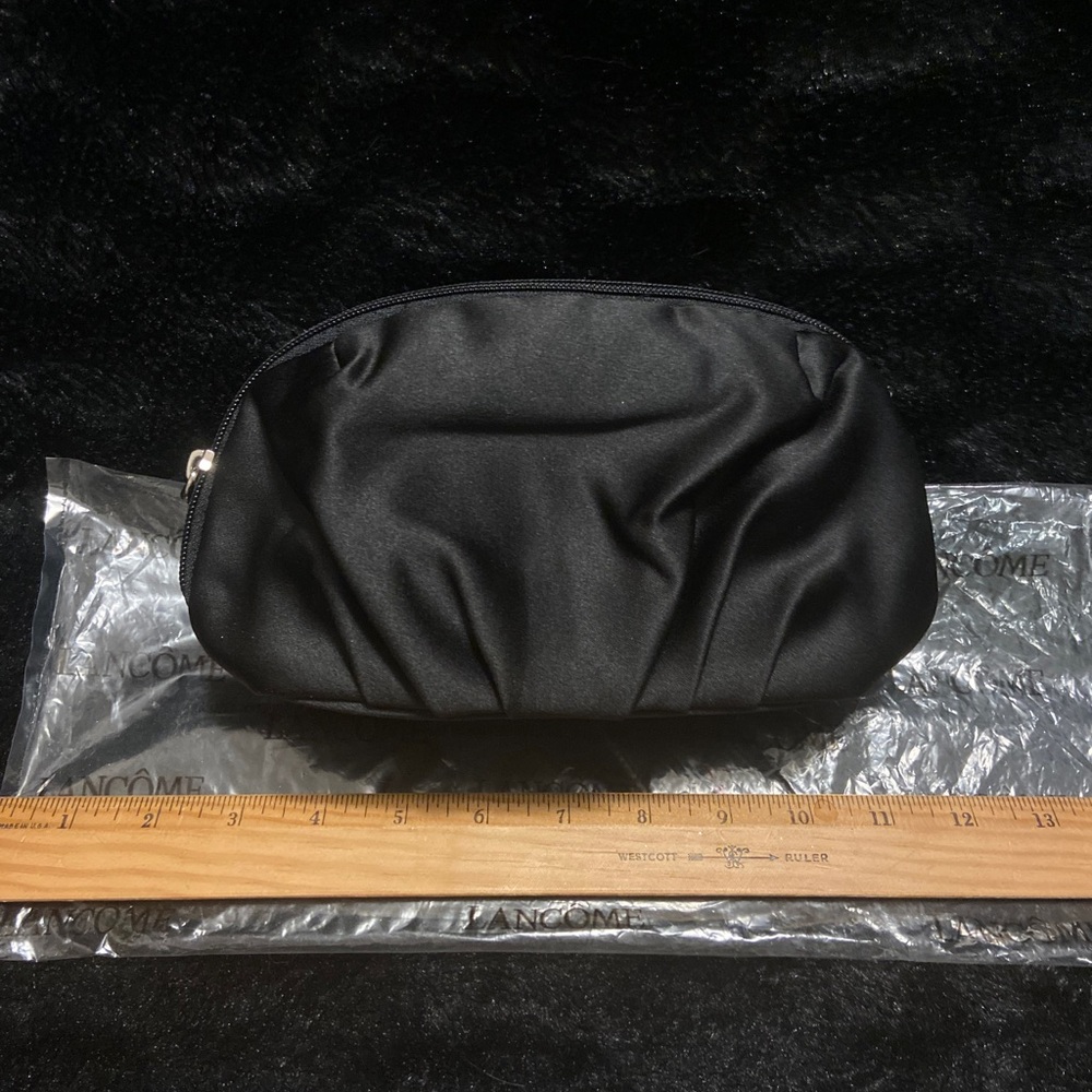 lancôme black satin pouch